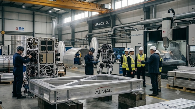 알멕 스페이스X(SpaceX)의 실사를 성공적으로 완료했으며, 이를 통해 단순 '부품 납품'을 넘어 고부가 가치의 '제품화'까지 넓히며 향후 전사 매출 체급이 2배 이상 커지는 '볼륨업'의 대전환기를 맞이할 전망이다. 여기에 더해 보스턴다이나믹스향 견적요청서를 수령하는 등 협력 논의까지 본격화되며 글로벌 첨단 소부장) 시장의 태풍의 핵으로 부상할 것으로 관측되고 있다. ⓒ 제미나이 생성 이미지